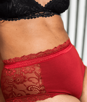 AiraModal™ Pad-Friendly High-Waisted Brief - Red