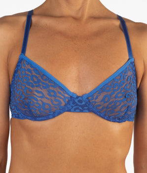 Cobalt Leopard Lace Bra