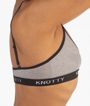 Knotty Grey Cotton Bra