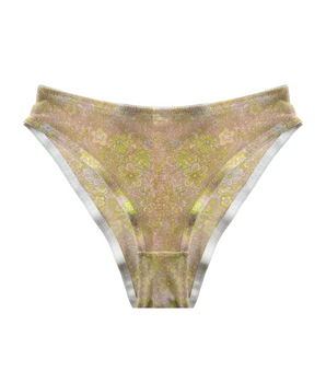 Retro Floral Cotton Mesh Briefs