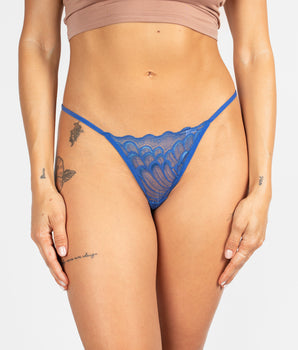 Royal Blue Petal Lace G-String