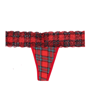 Red Tartan Temptation Cotton Thong