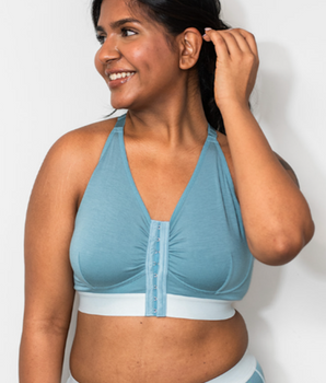 BeChill™  Compression Front Closure Blue Bralette