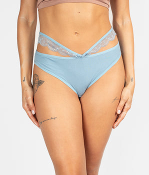 BeChill™ Strappy Sky-Blue Ribbed Brief