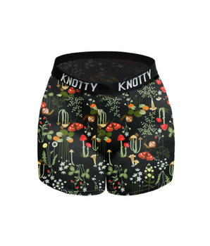 BeChill™ Black Retro Mushrooms Boxer