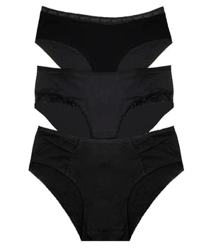 All-Black Cotton Brief Set (3-Pack)