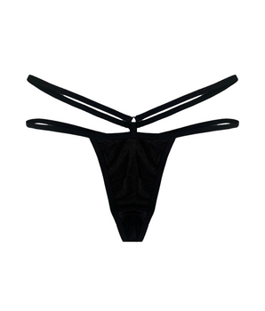 AiraModal™ Black Double Strap Modal Thong